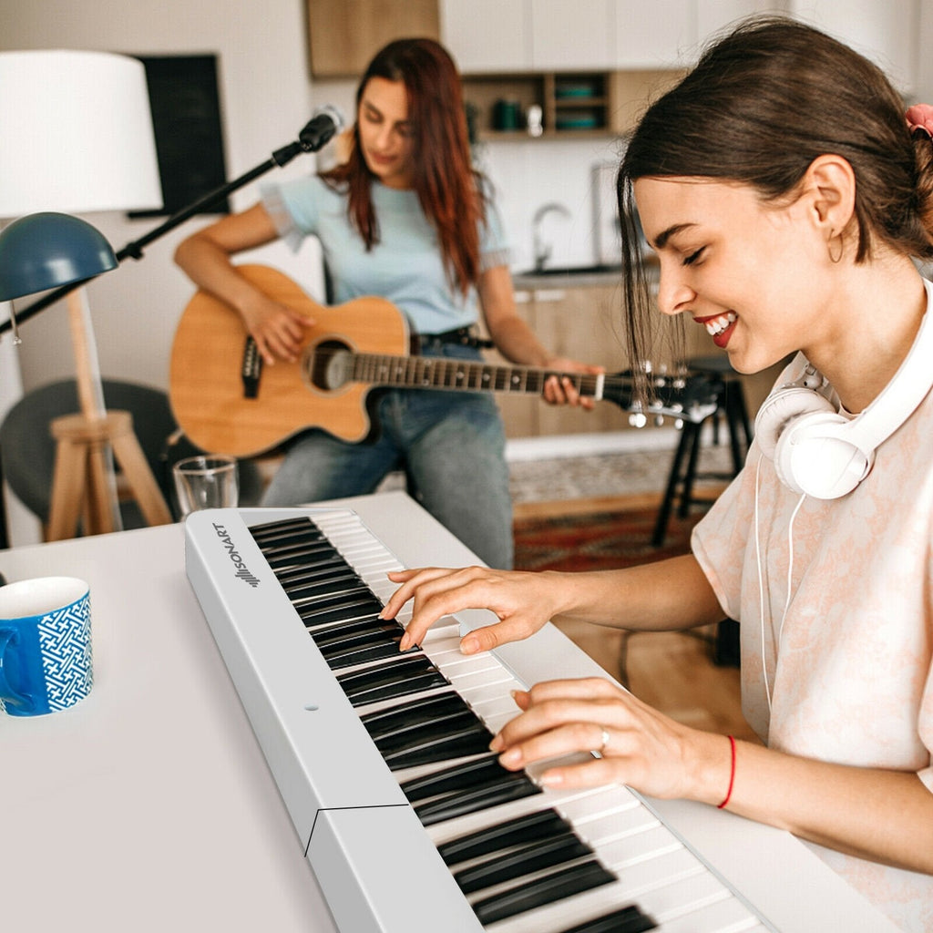 88-Key Foldable Digital Piano with MIDI and Wireless BT-Black