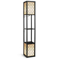 Modern Shelf Freestanding Floor Lamp with Double Lamp Pull Chain and Foot Switch