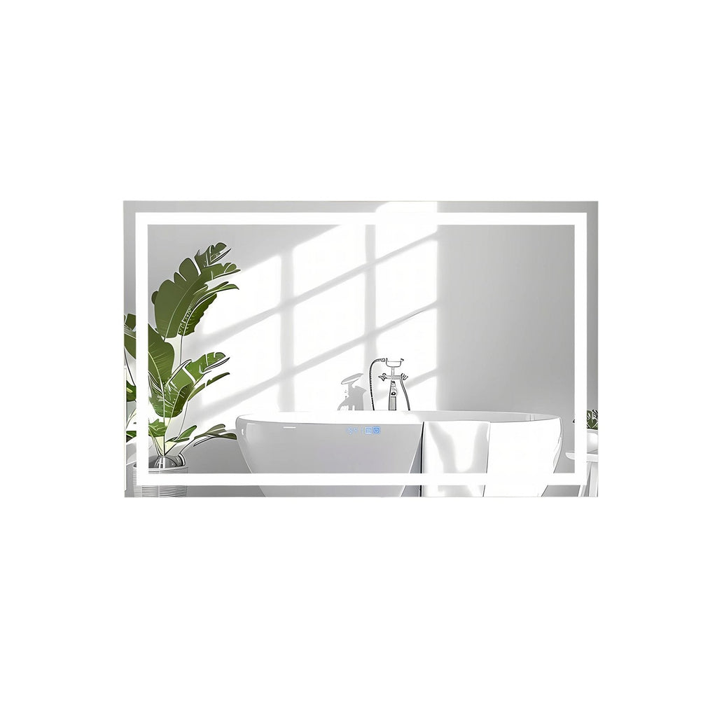 LED Bathroom Mirror Wall Mounted Rectangle Mirror with 3-Color Dimmable Lights-S