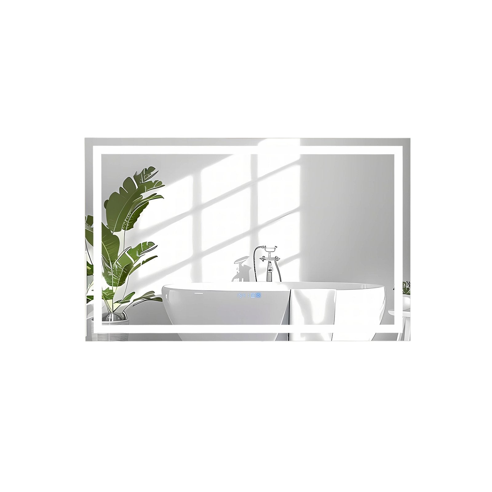 LED Bathroom Mirror Wall Mounted Rectangle Mirror with 3-Color Dimmable Lights-S