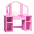 Kids Tri Folding Mirror Makeup Dressing Vanity Table Set-Pink
