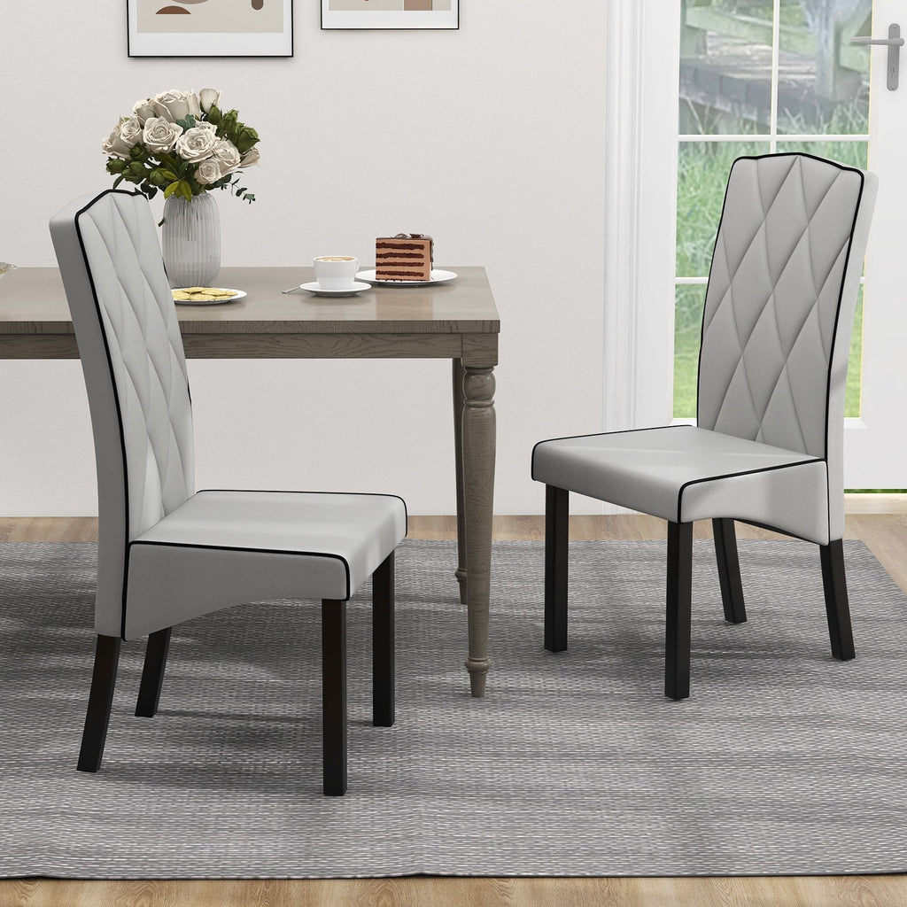Modern Dining Chair with High Backrest High-density Sponge Cushion-Dark Gray