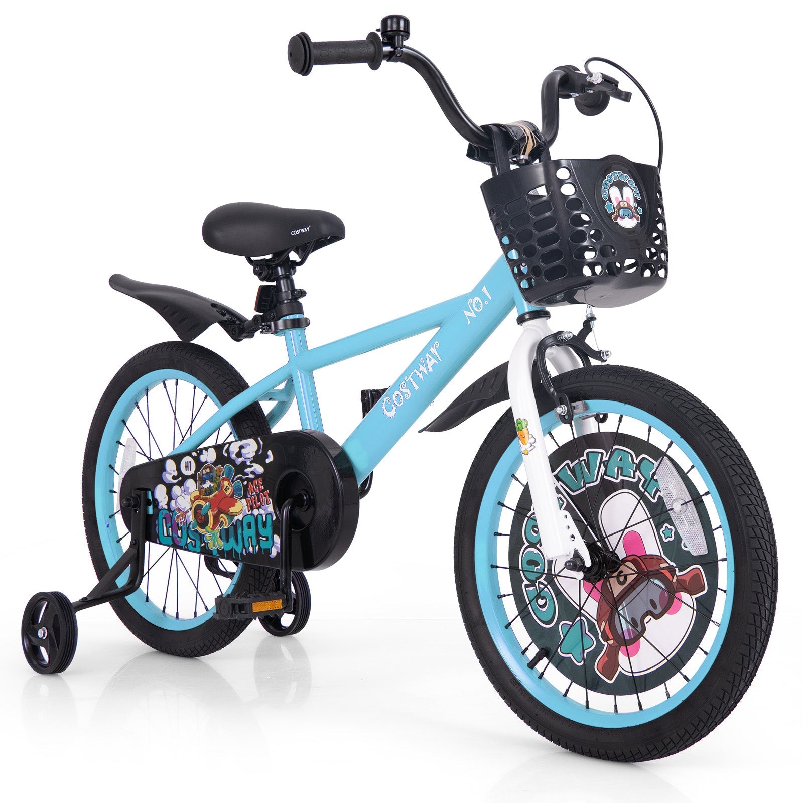 14 Inch Kids Bike with Adjustable Handlebar and Saddle for 3-5 Years Old-14 inches