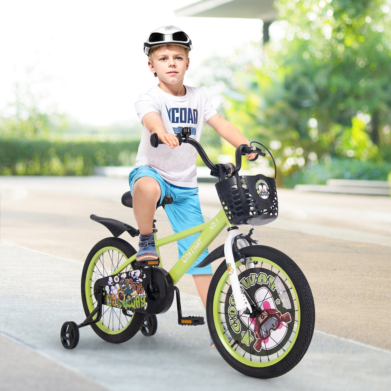 12 Inch Kids Bike Adjustable with Detachable Training Wheels for 3-4 Years Old-12 inches