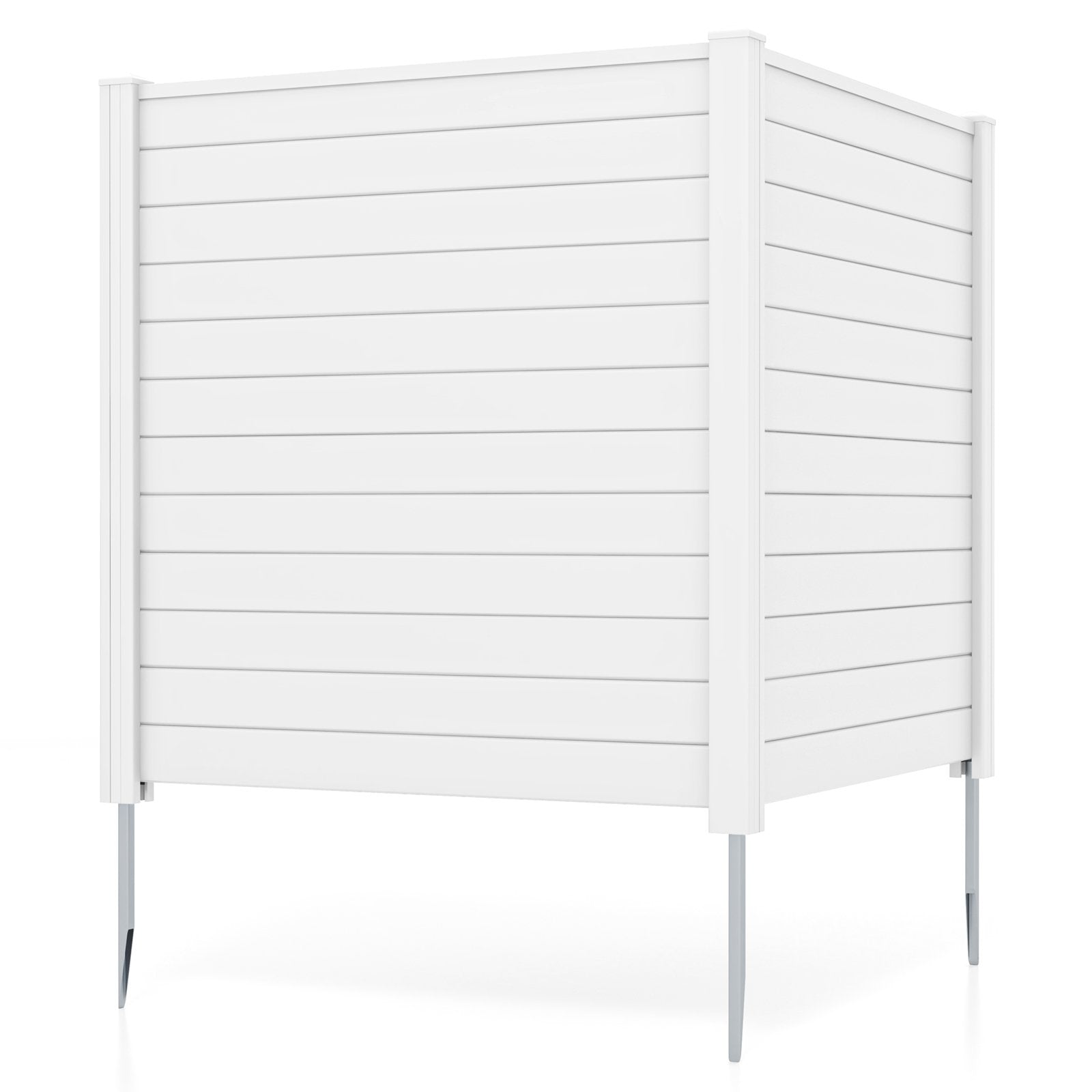 Air Conditioner Fence 48-Inch Privacy Screen 2-Panel for Trash Can with Metal Stakes