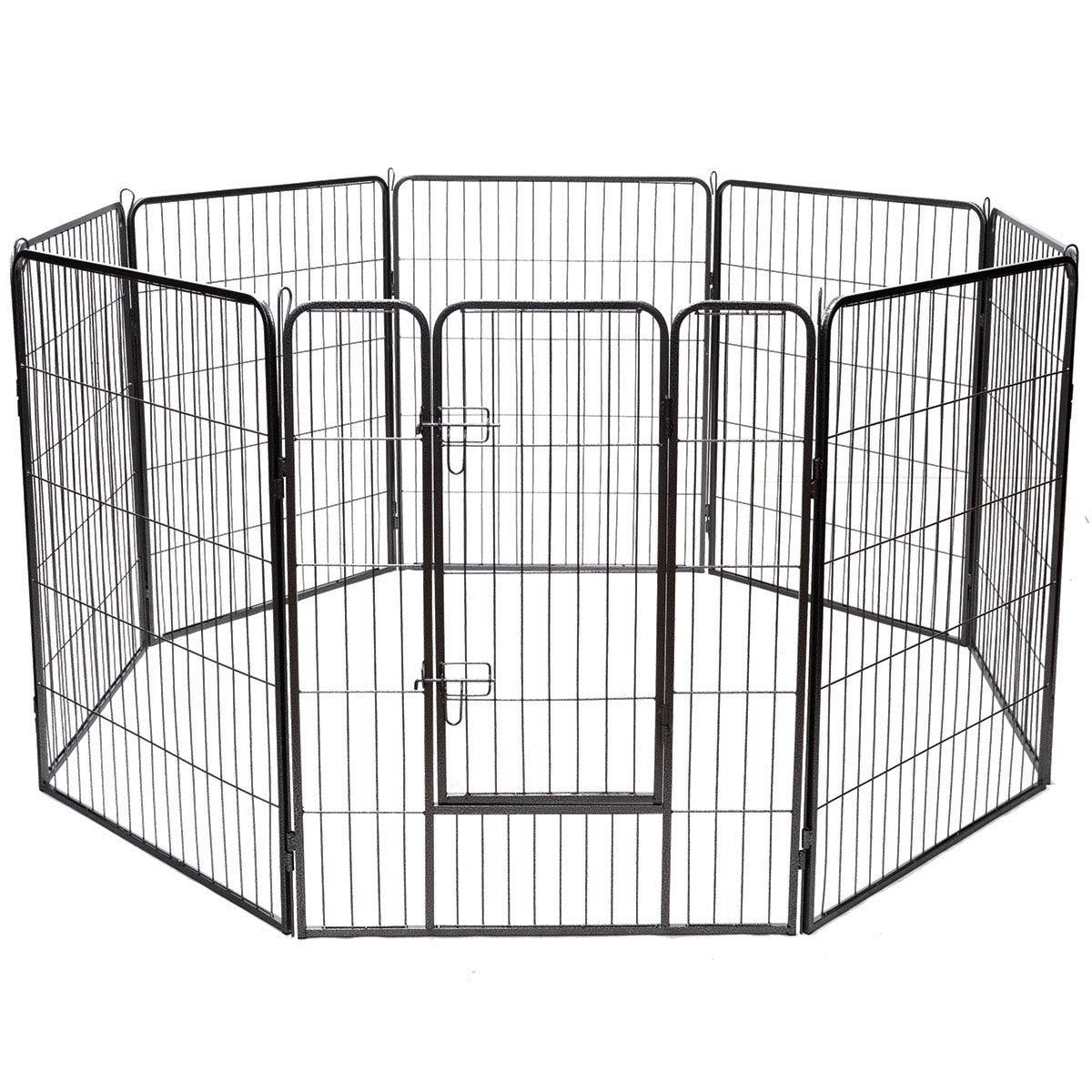 8 Metal Panel Heavy Duty Pet Playpen Dog Fence with Door-48 inches