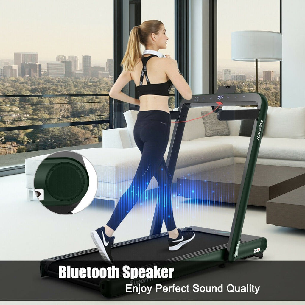 4.75HP 2 In 1 Folding Treadmill with Remote APP Control-Black
