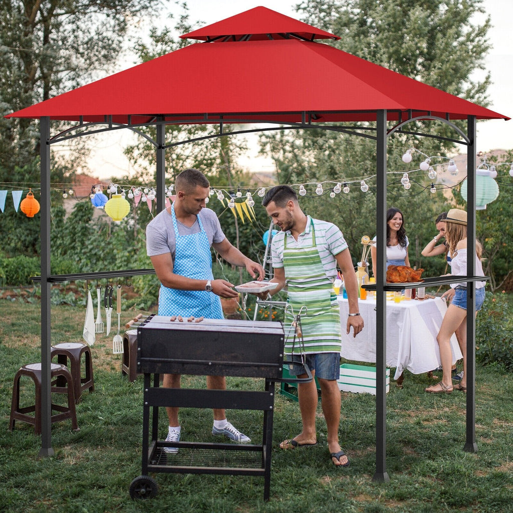 8 x 5 Feet Outdoor Barbecue Grill Gazebo Canopy Tent BBQ Shelter