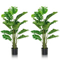 2 Pieces 5 Feet Artificial Monstera Tree Set