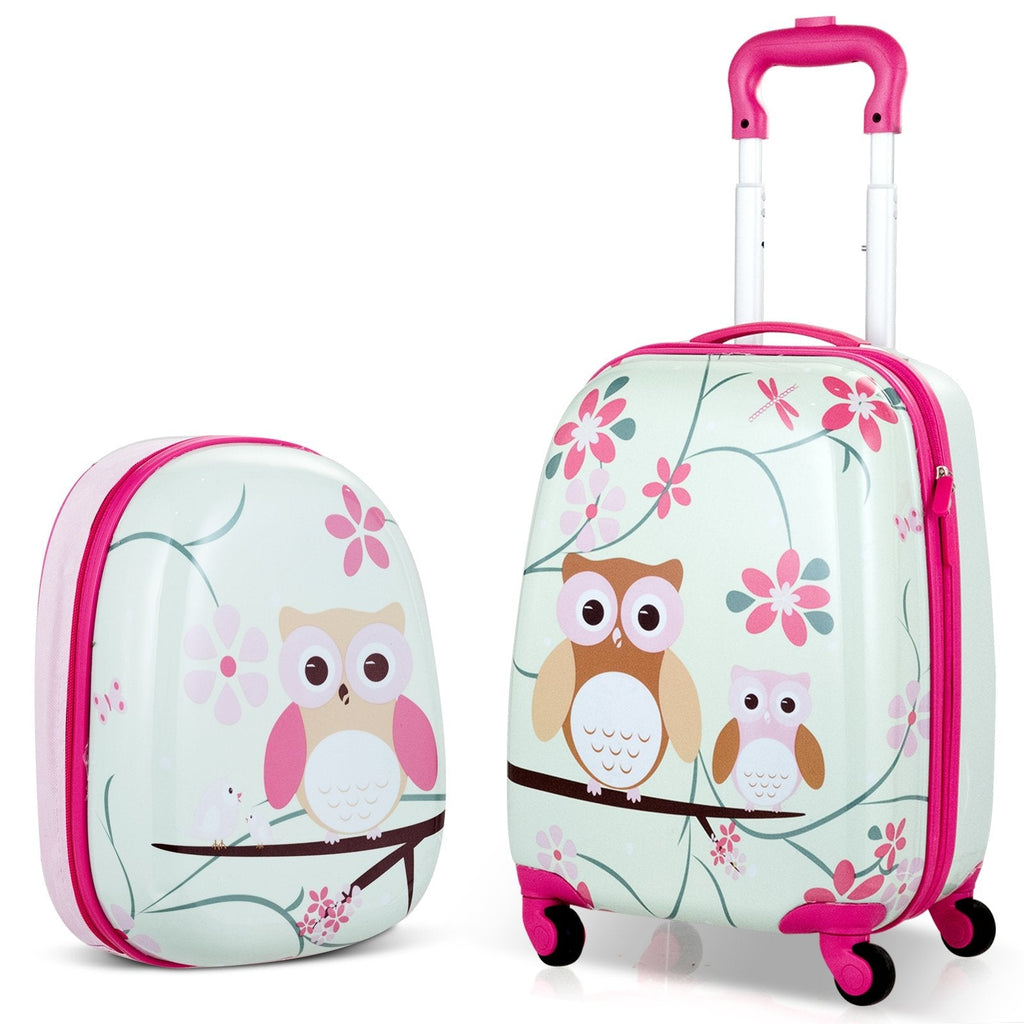 2 Pieces ABS Kids Suitcase Backpack Luggage Set