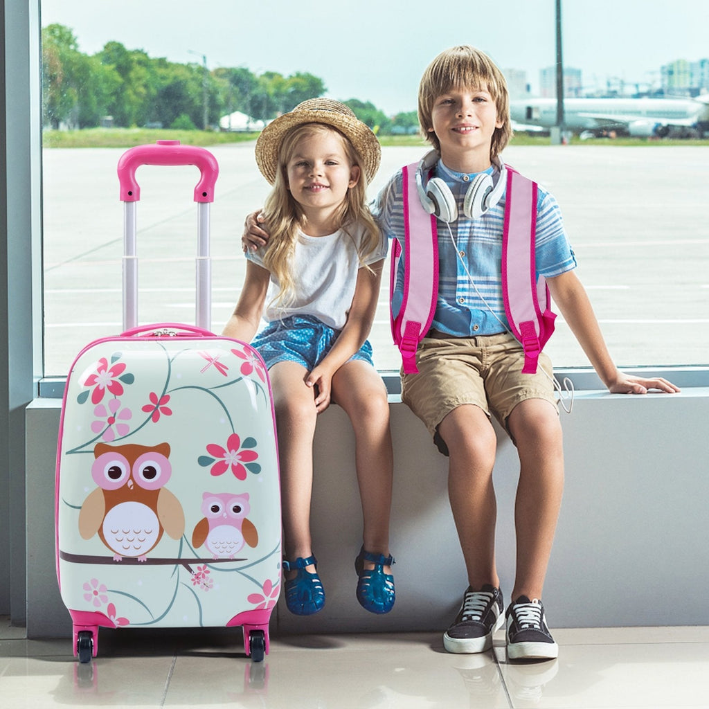 2 Pieces ABS Kids Suitcase Backpack Luggage Set
