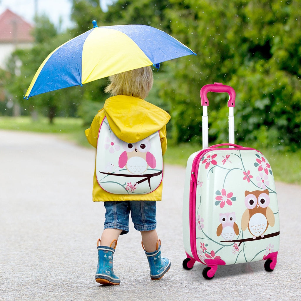 2 Pieces ABS Kids Suitcase Backpack Luggage Set