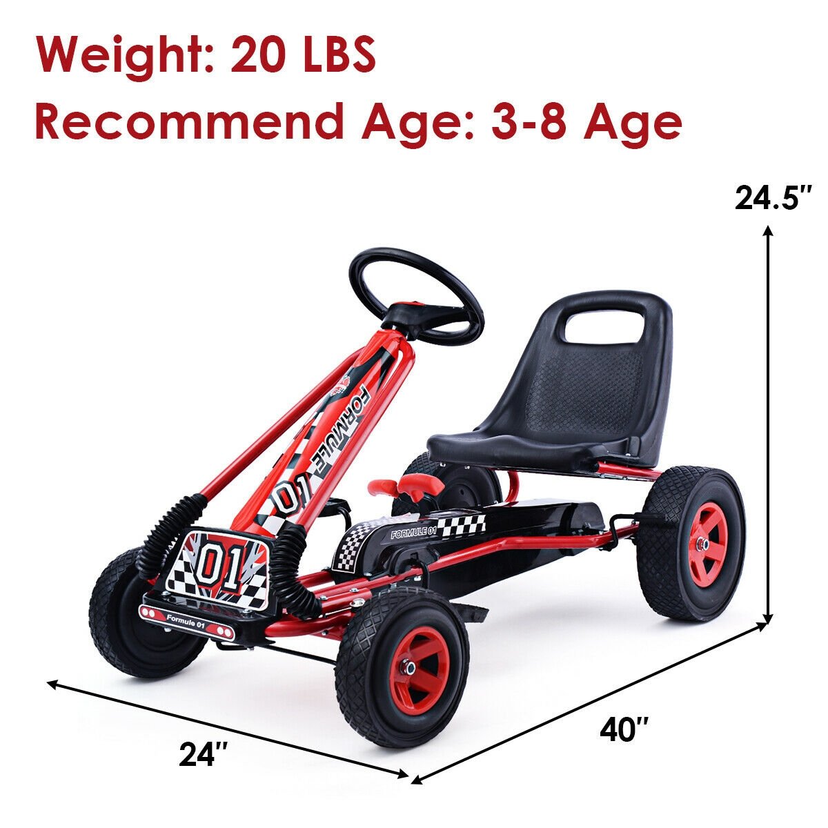 4 Wheels Kids Ride On Pedal Powered Bike Go Kart Racer Car Outdoor Play Toy-Blue
