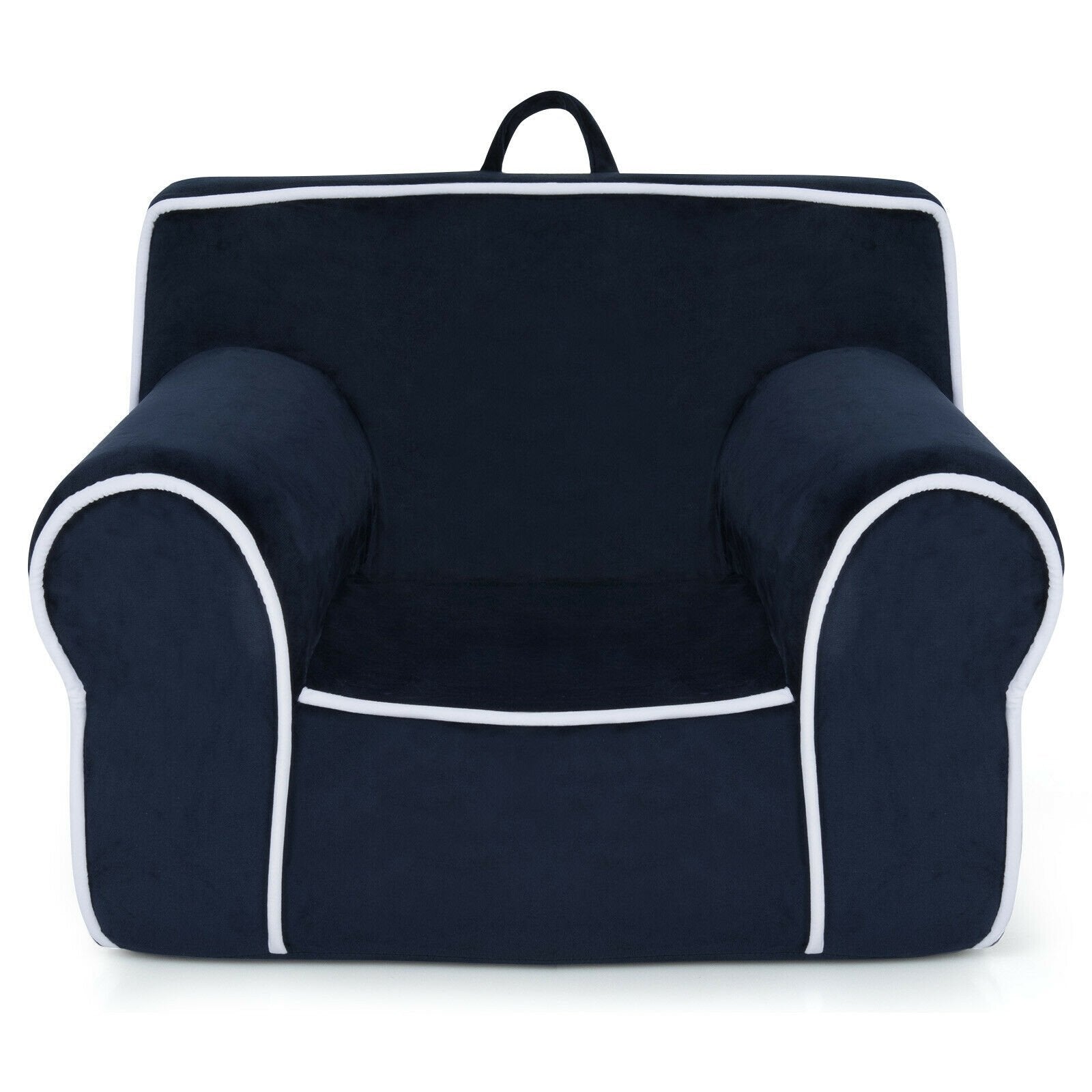 Upholstered Kids Sofa with Velvet Fabric and High-Quality Sponge-Blue
