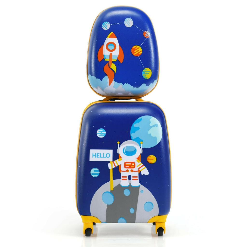 2 Pieces ABS Kids Suitcase Backpack Luggage Set