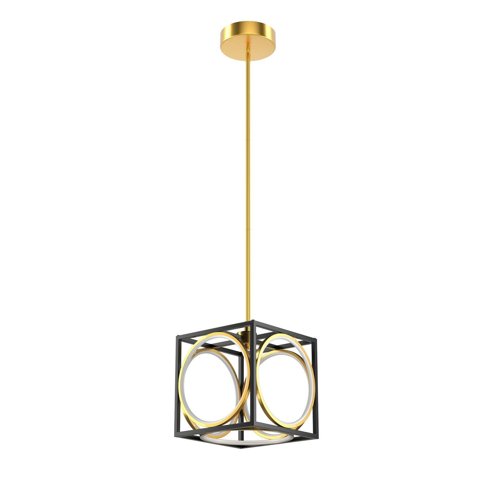 Modern LED Pendant Light with 42 Inches Adjustable Suspender-Black