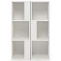 3-Tier 6 Cube Freestanding Bookcase with Anti-toppling Device-Rustic Brown