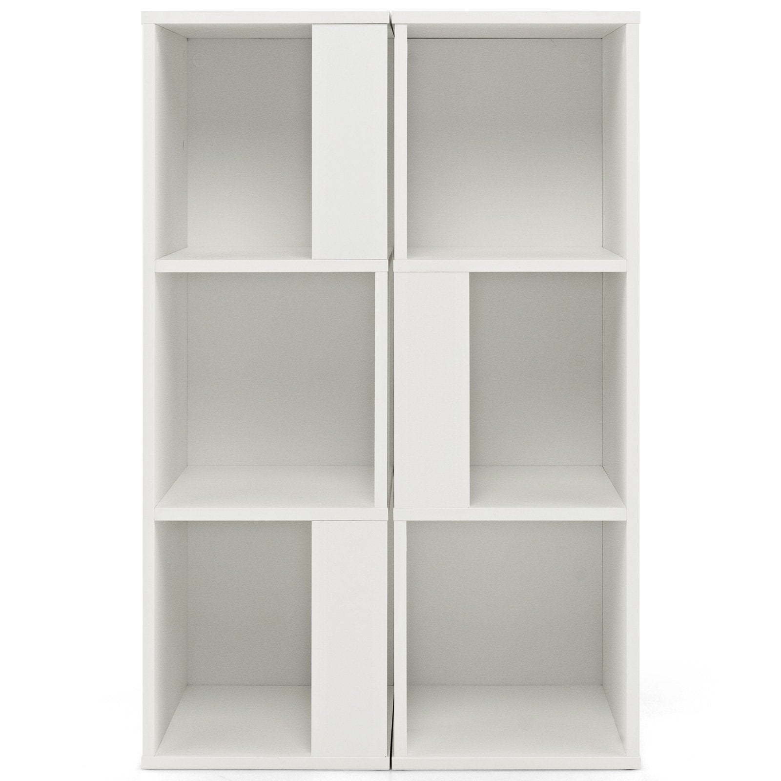 3-Tier 6 Cube Freestanding Bookcase with Anti-toppling Device-Rustic Brown
