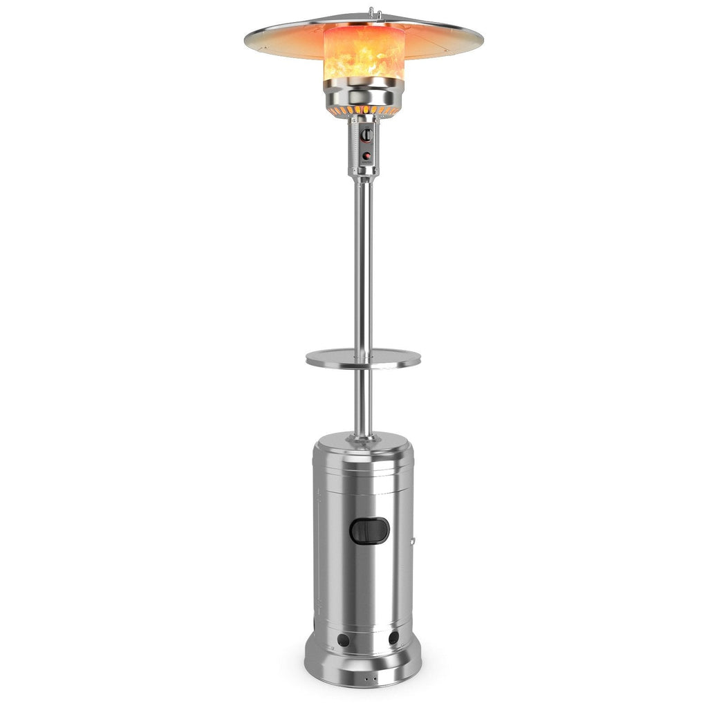 Outdoor Heater Propane Standing LP Gas Steel with Table and Wheels-Black