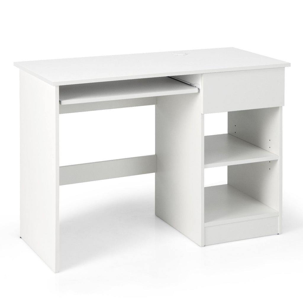 Wooden Computer Desk with CPU Stand-Black