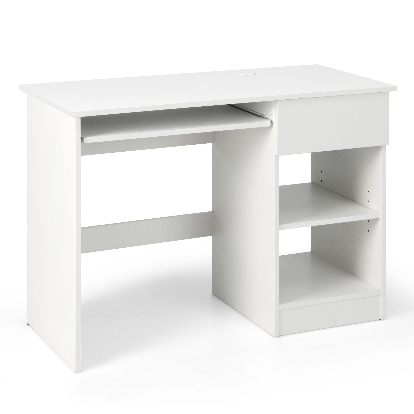 Wooden Computer Desk with CPU Stand-Black