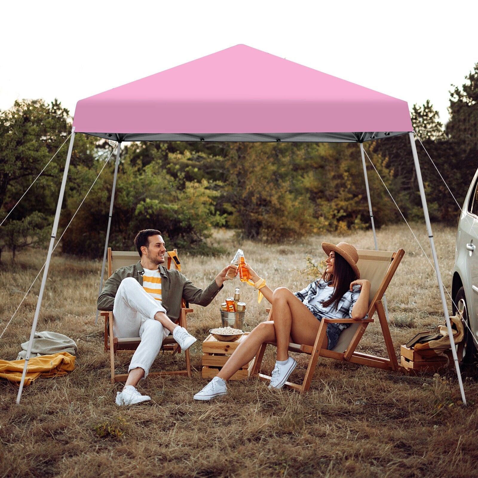 10 x 10 Feet Outdoor Instant Pop-up Canopy with Carrying Bag-Blue