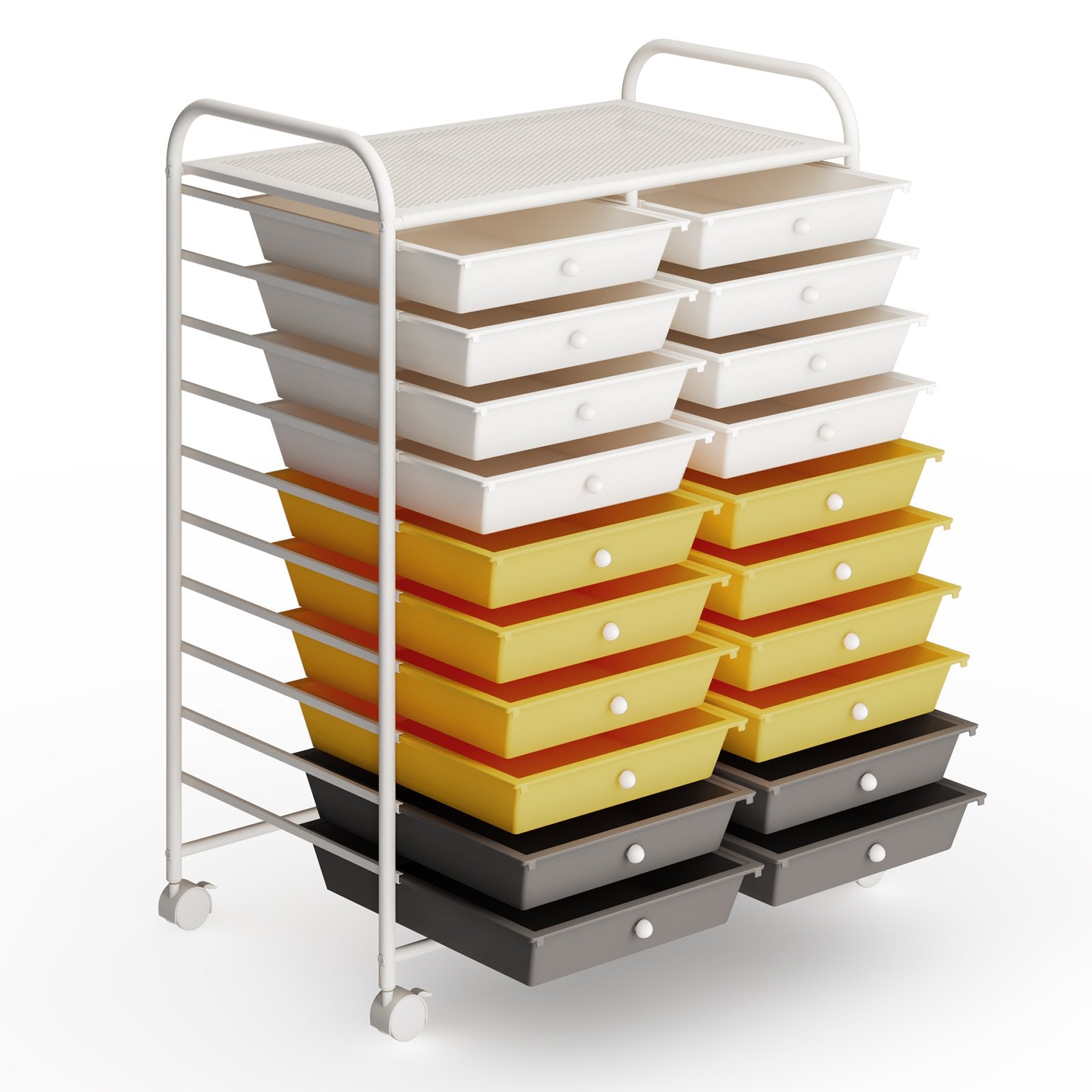 20 Drawers Rolling Storage Cart Studio Organizer-Beige