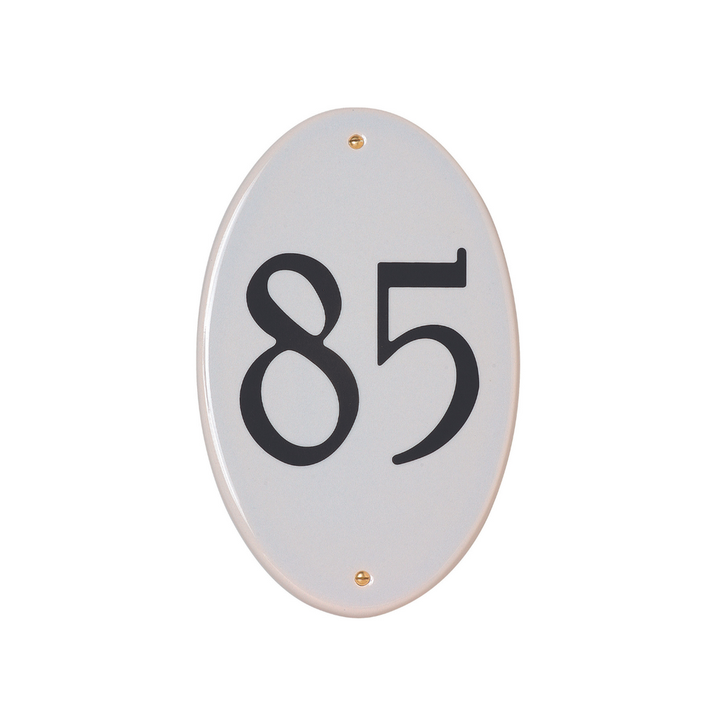 DeVille - Plaque d'adresse ovale en céramique - 1726