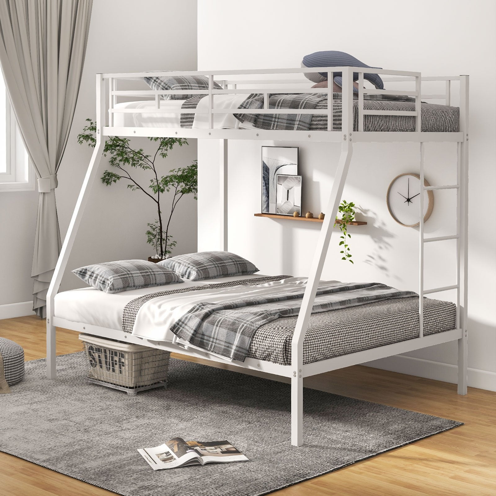 Space-saving Metal Slatted Bed Frame for Teens and Adults Noise-free No Box Spring Needed-Black