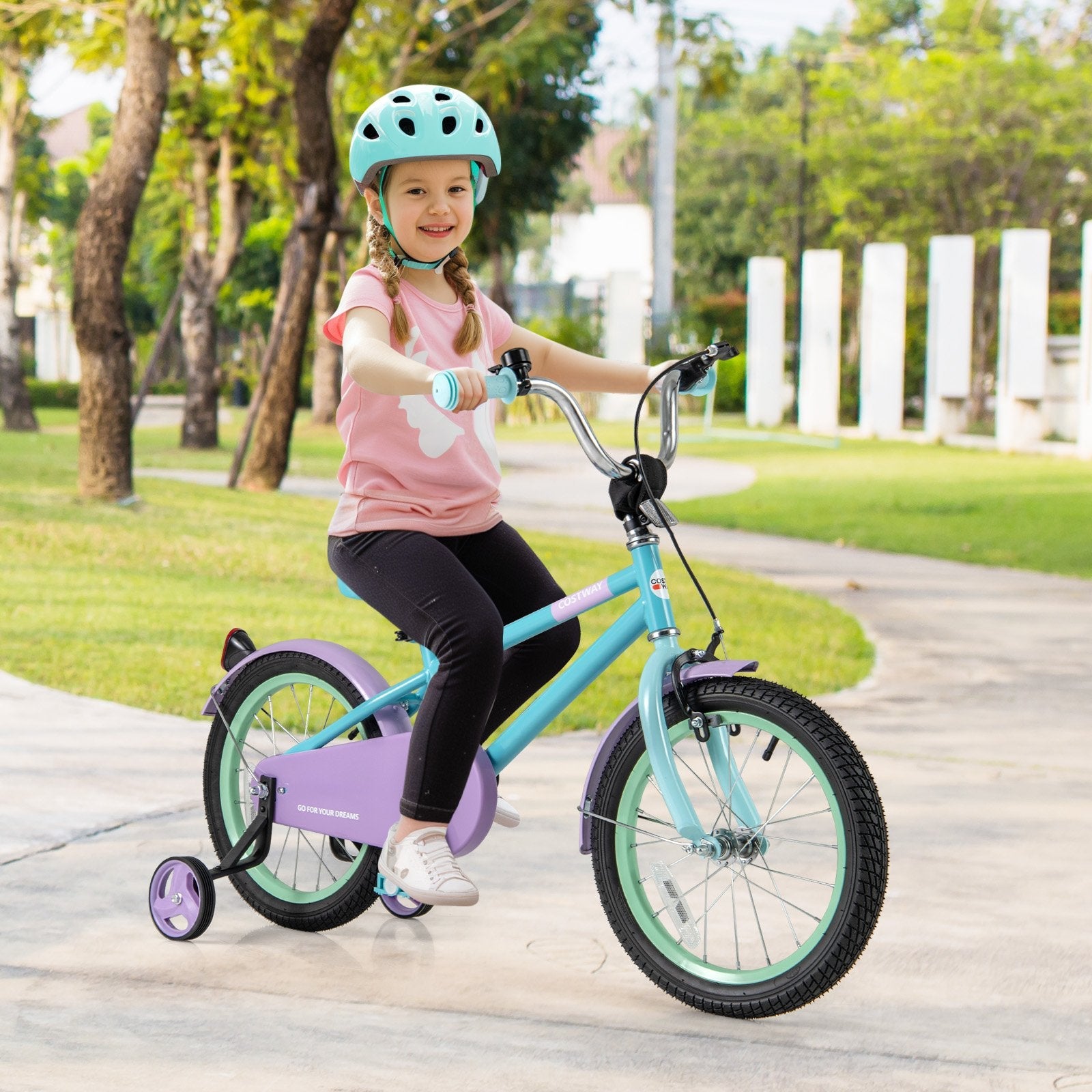 Kids Bike with Adjustable Handlebar and Saddle Purple-18 Inches