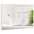 Frameless Bathroom Wall Mounted Mirror Cabinet with 3 Doors and Adjustable Shelves