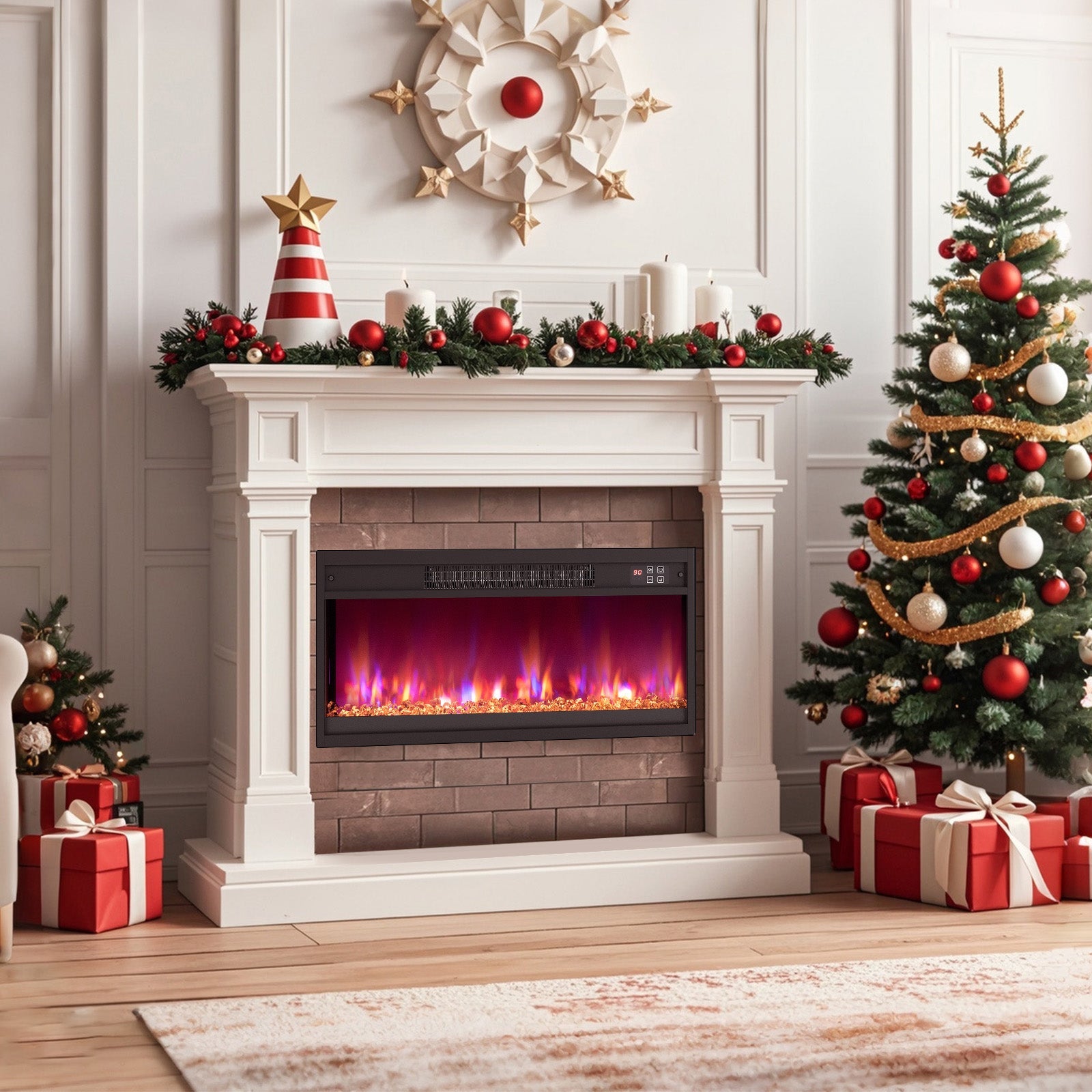 18/23/26 Inch 1500W Electric Fireplace Insert with Remote Control-23 inches