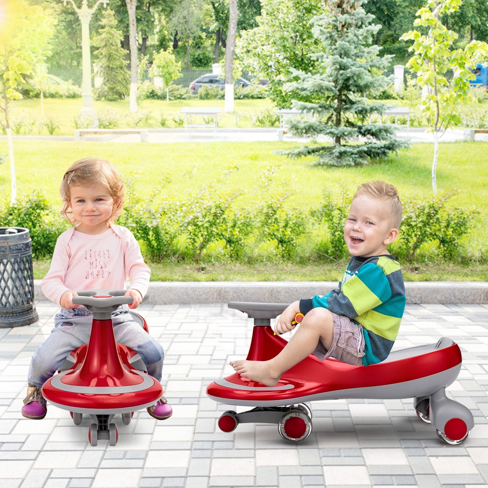 Wiggle Car Ride-on Toy with Flashing Wheels-Blue