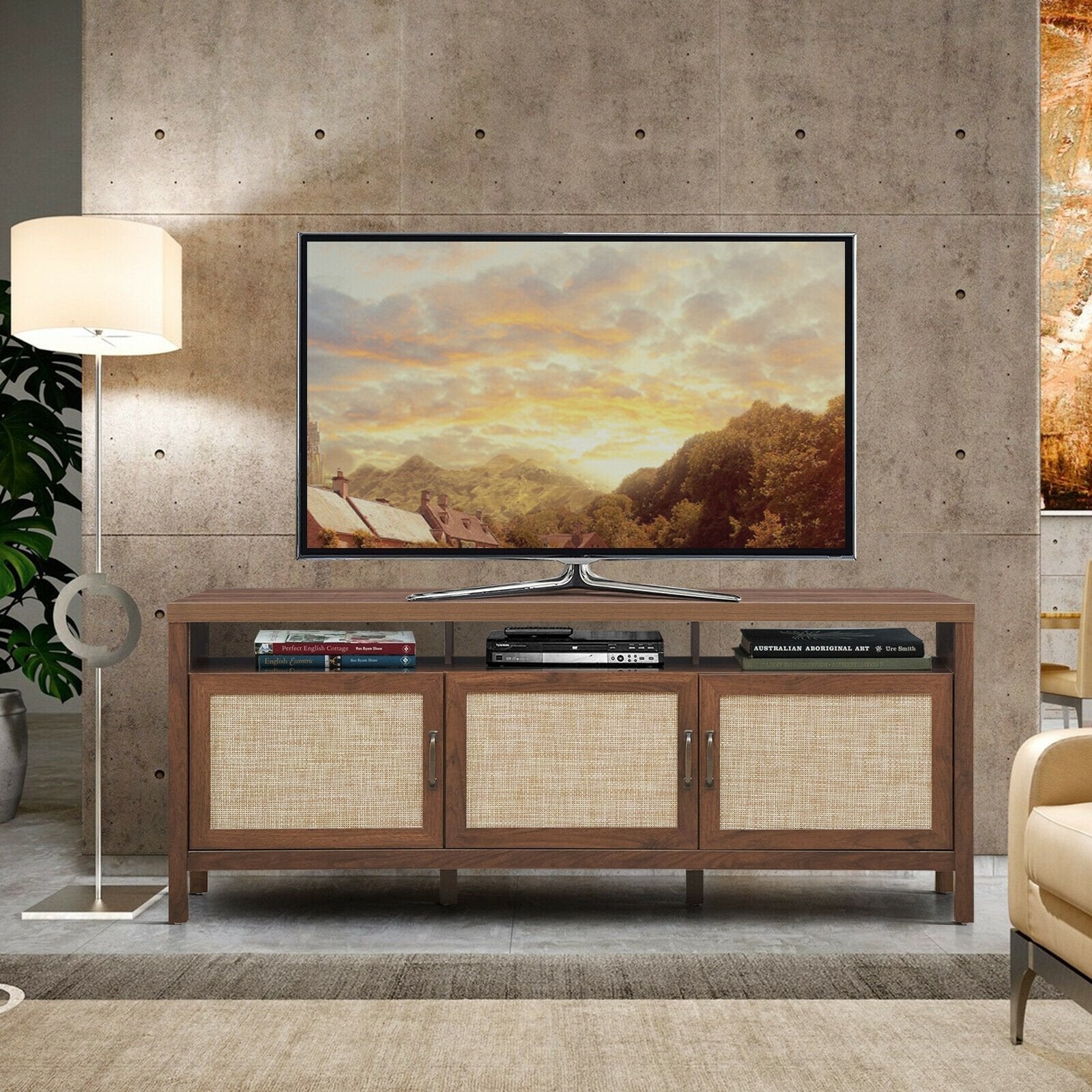 Universal TV Stand Entertainment Media Center for TV's up to 65 Inch-Gray