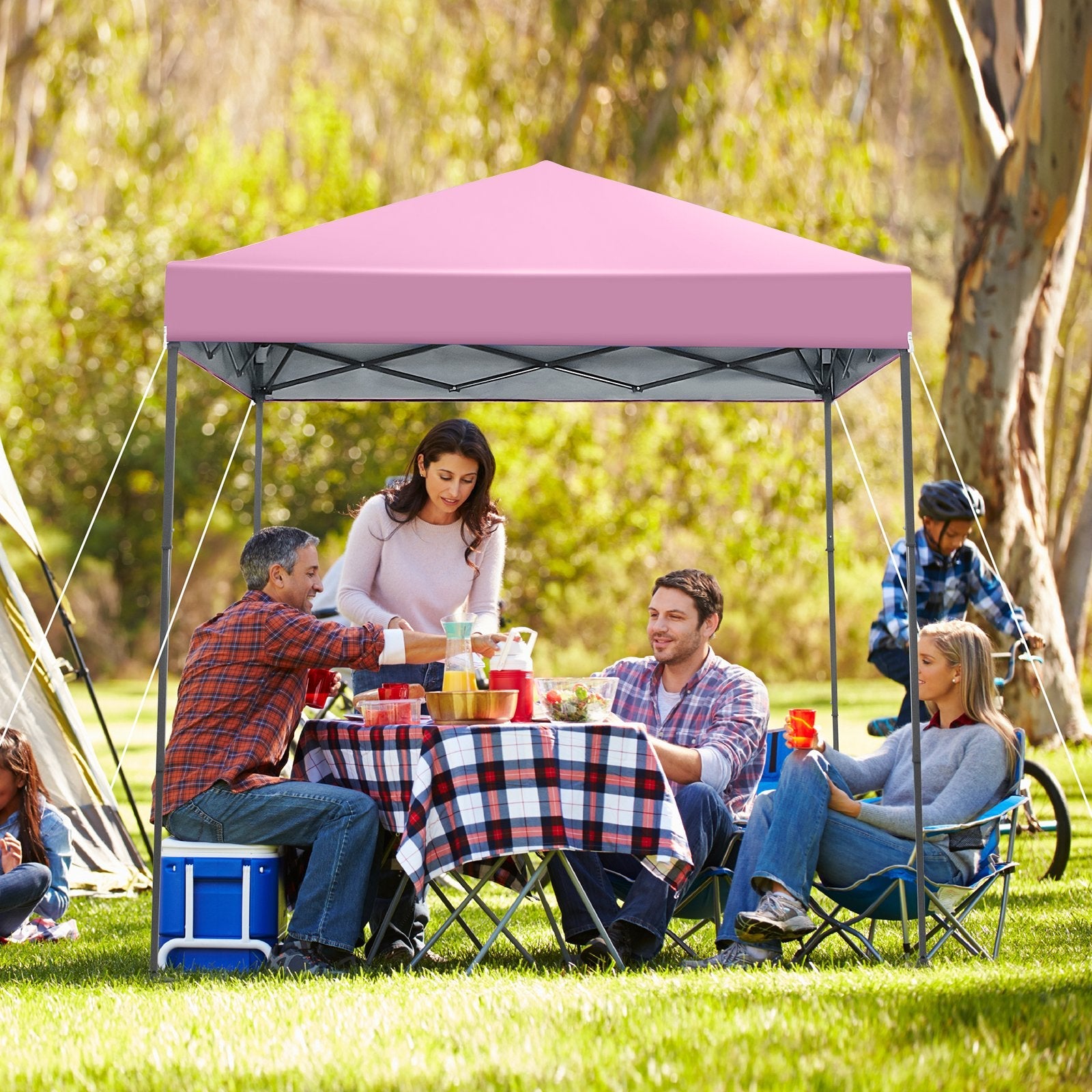 6.6 x 6.6 Feet Outdoor Pop-up Canopy Tent with UPF 50+ Sun Protection-Blue
