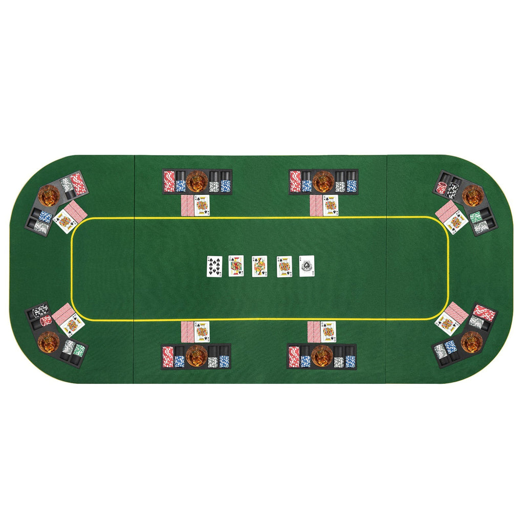 79 x 36 Inch 8-Player Foldable Poker Table Top with Carry Bag and Cup Holders