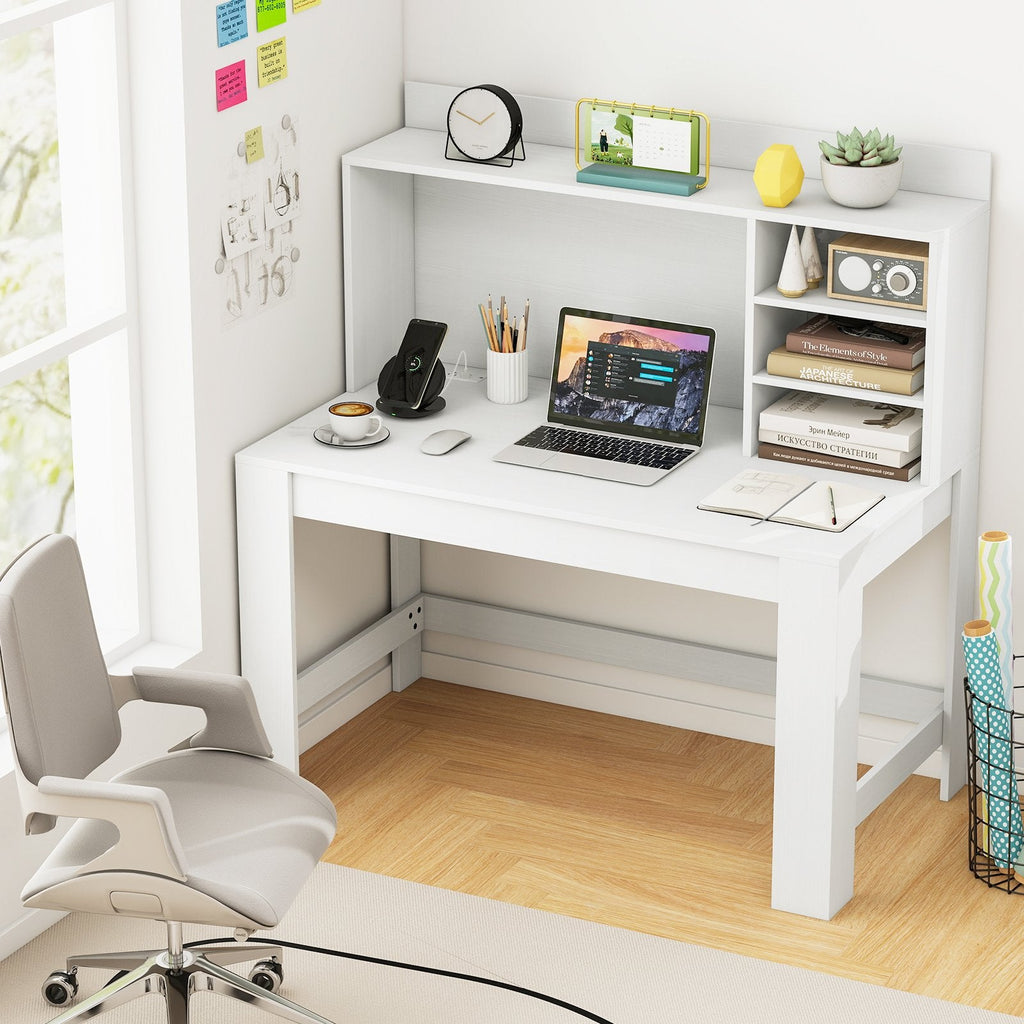 48 Inch Writing Computer Desk with Anti-Tipping Kits and Cable Management Hole-Black
