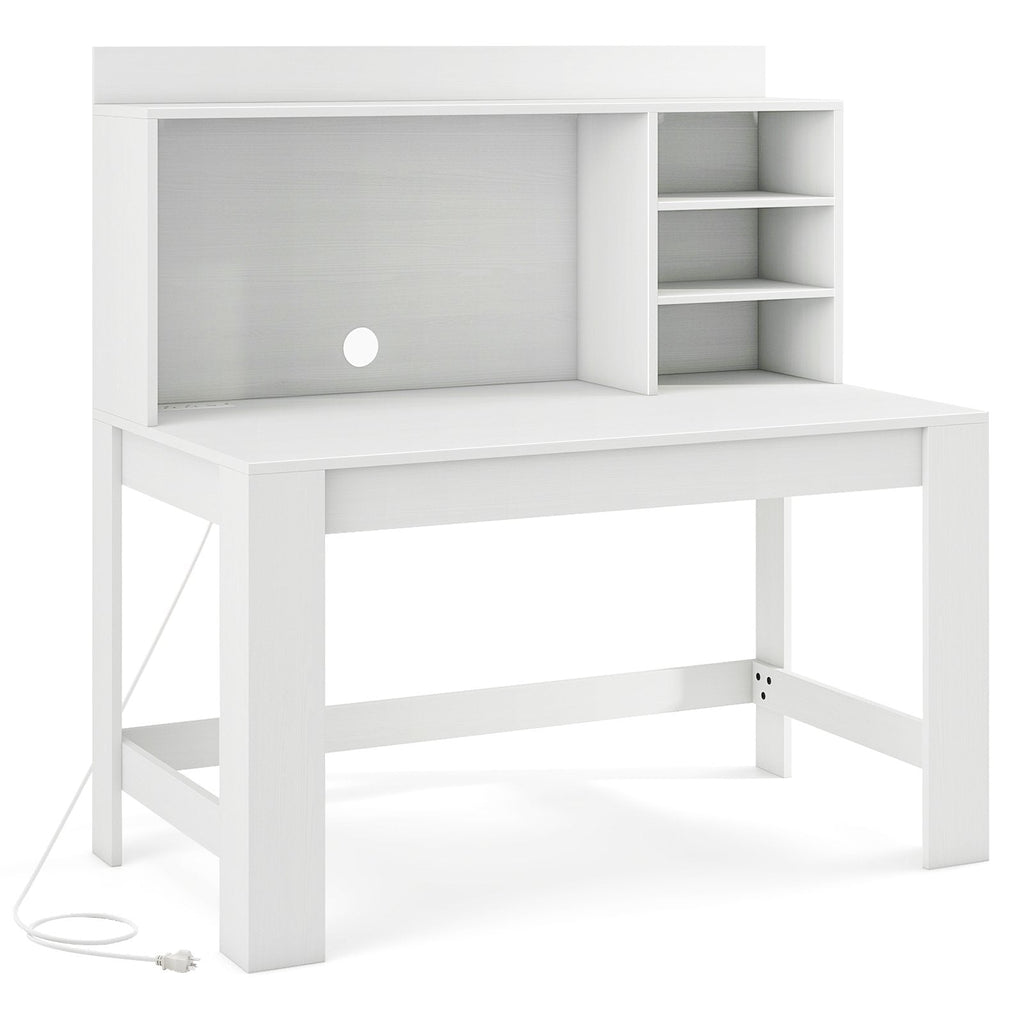 48 Inch Writing Computer Desk with Anti-Tipping Kits and Cable Management Hole-Black