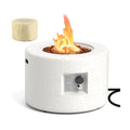 Round Terrazzo Propane Gas Fire Pit Protective PVC Cover  Lava Rocks Included