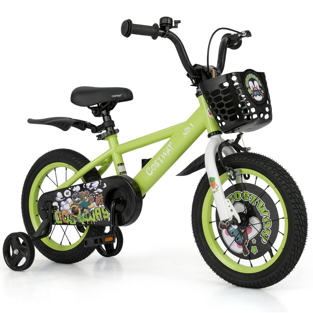 12 Inch Kids Bike Adjustable with Detachable Training Wheels for 3-4 Years Old-12 inches