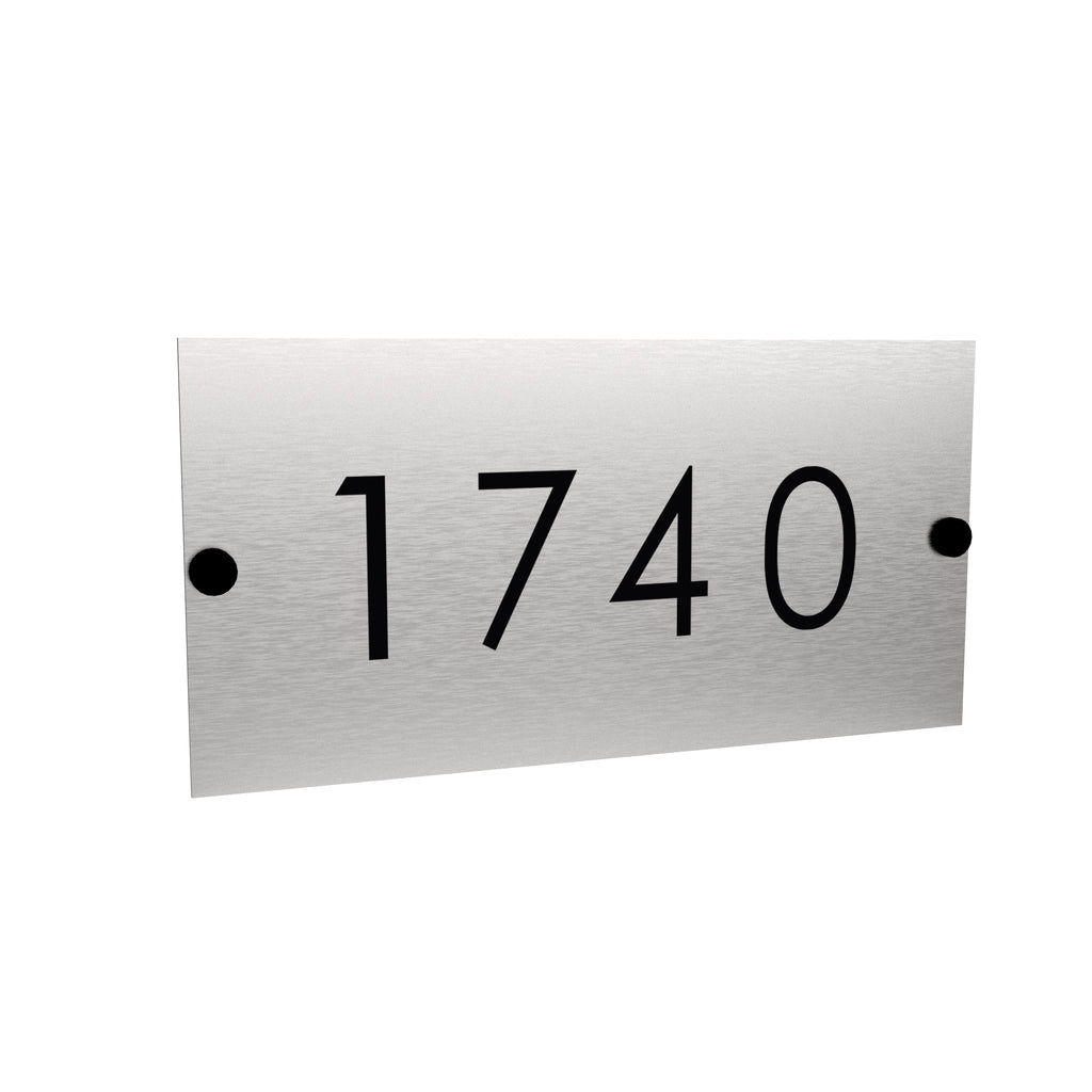 DeVille - Plaque d'adresse rectangle horizontale en stainless - 1740