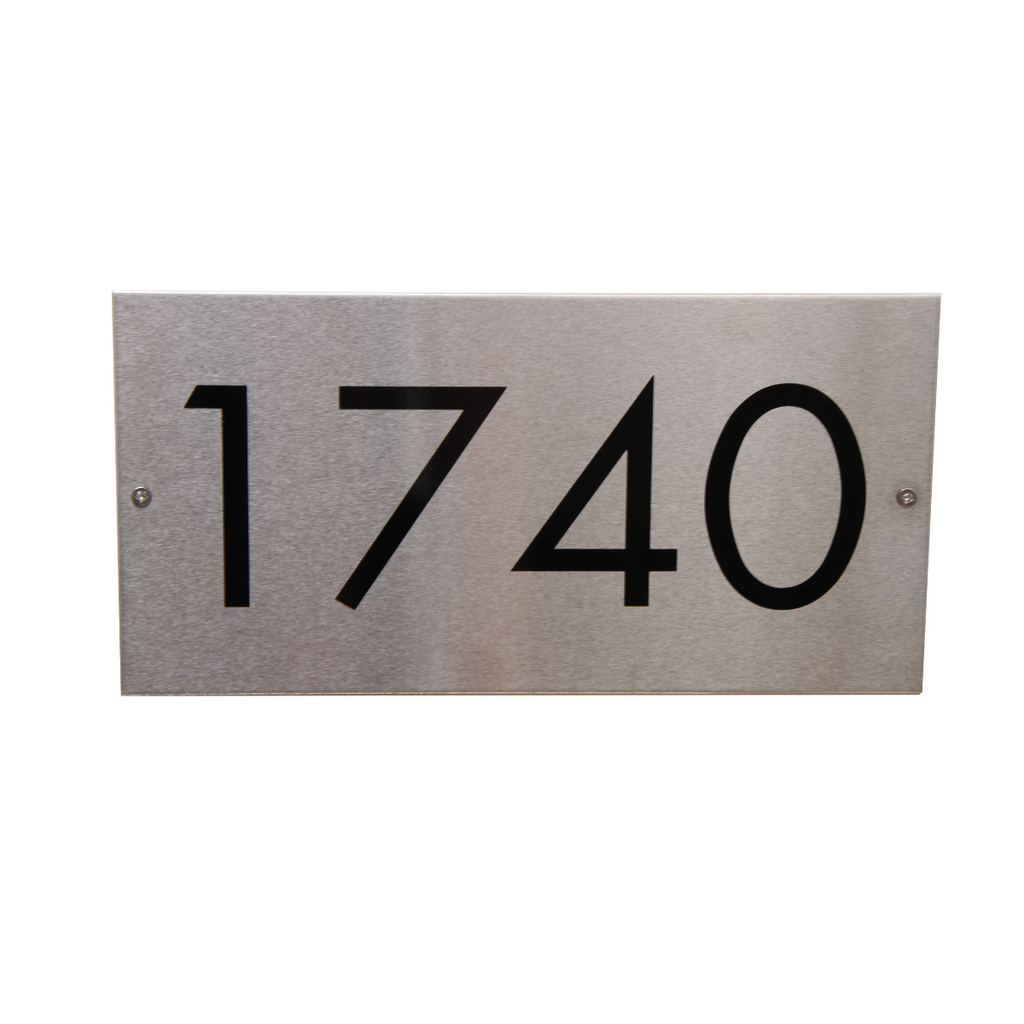 DeVille - Plaque d'adresse rectangle horizontale en stainless - 1740