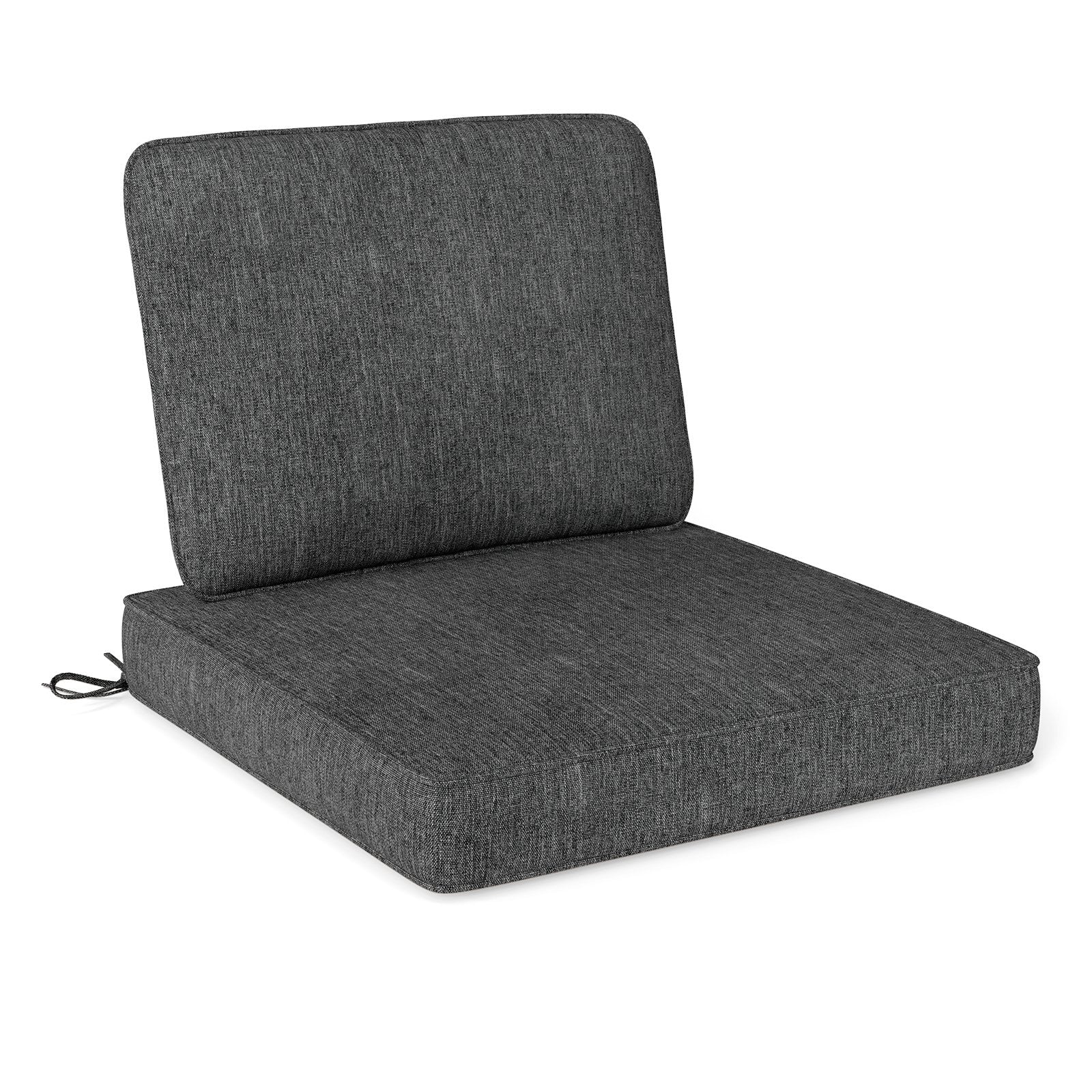 2-Pack Outdoor Patio Cushion Set with Removable Covers-Black