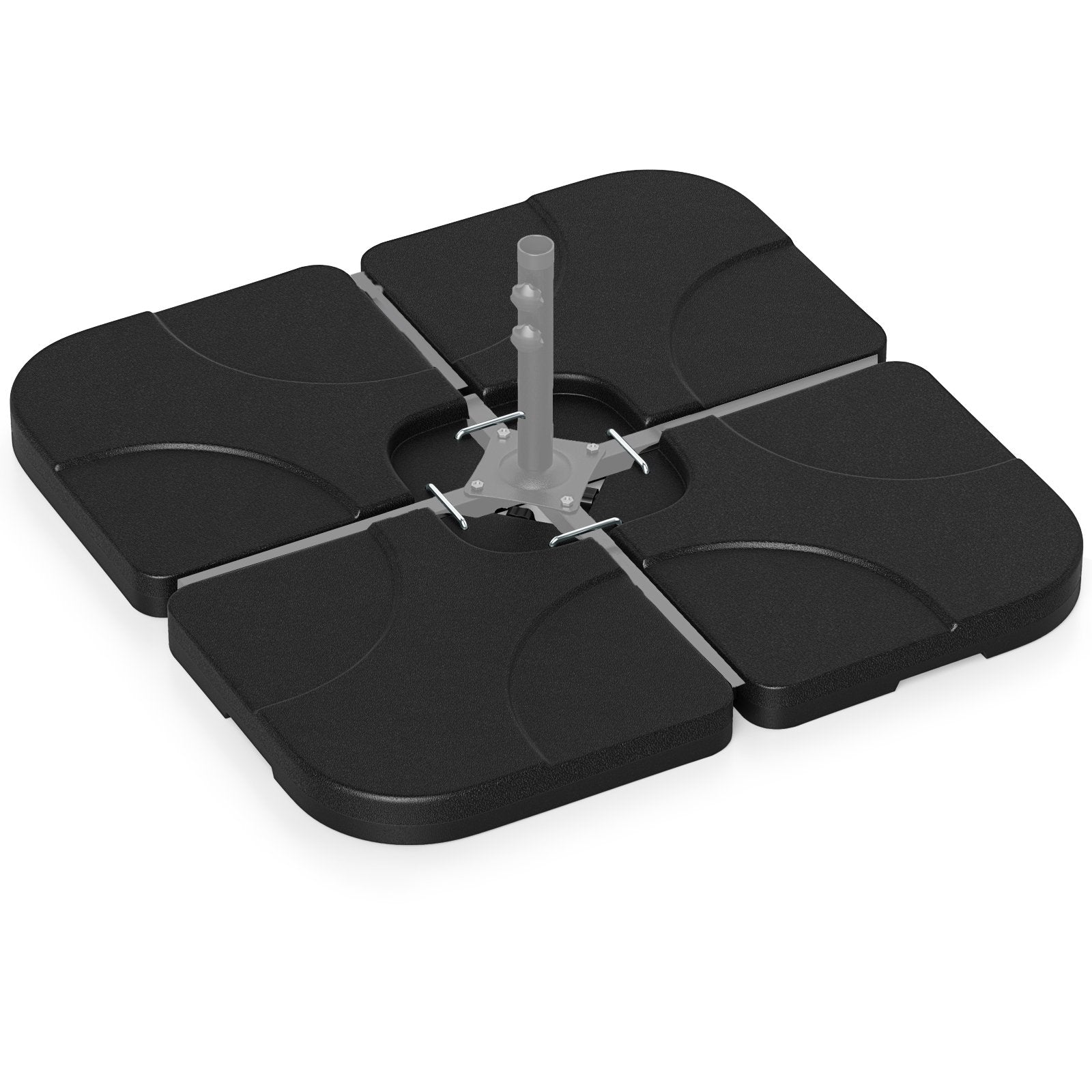20 Inch Patio Offset Water Filled Plate Umbrella Base Sand-Black