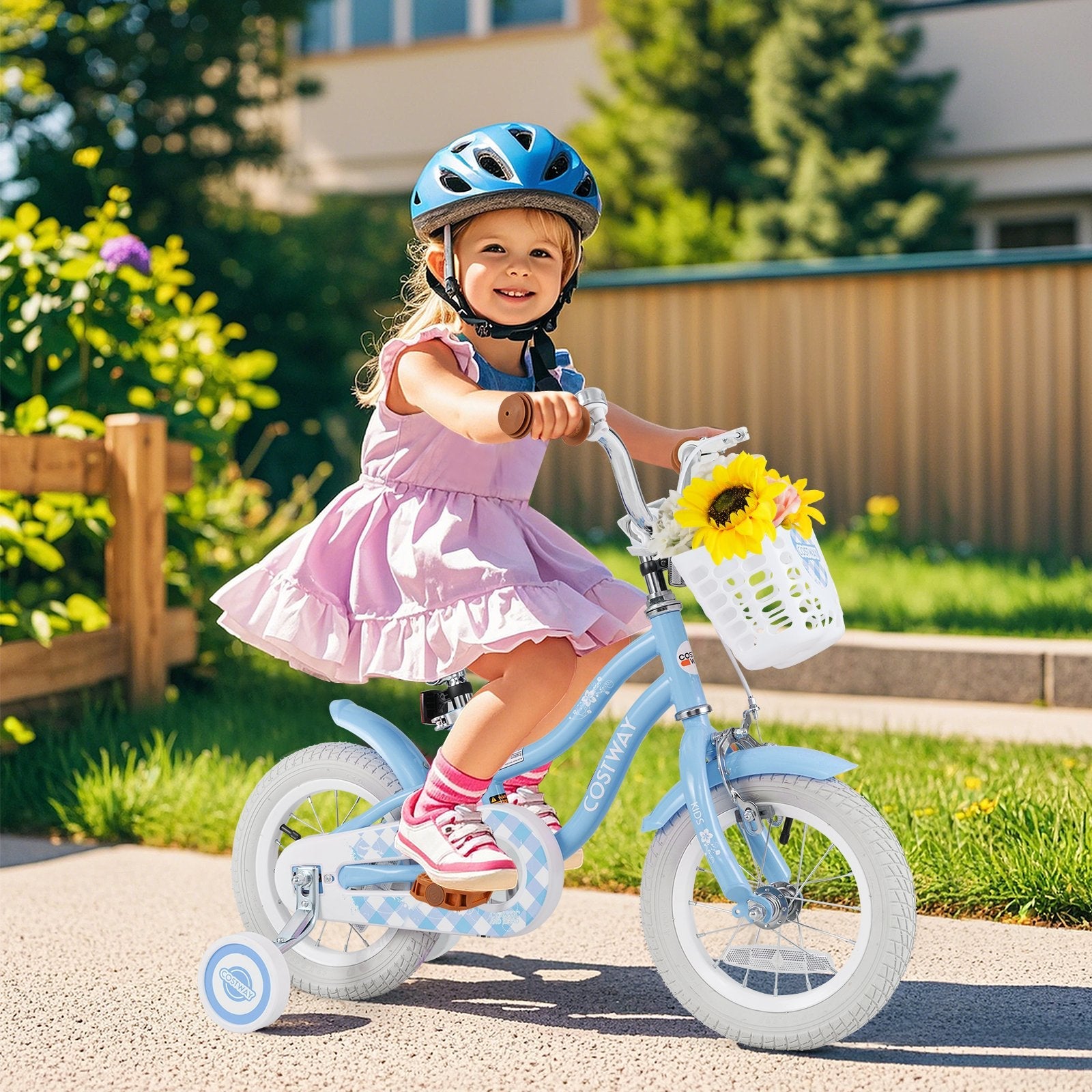 16 Inch Kids Bike with Adjustable Handlebar and Seat for 4-7 Year Old