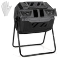 43 Gallon Composting Tumbler Compost Bin with Dual Rotating Chamber