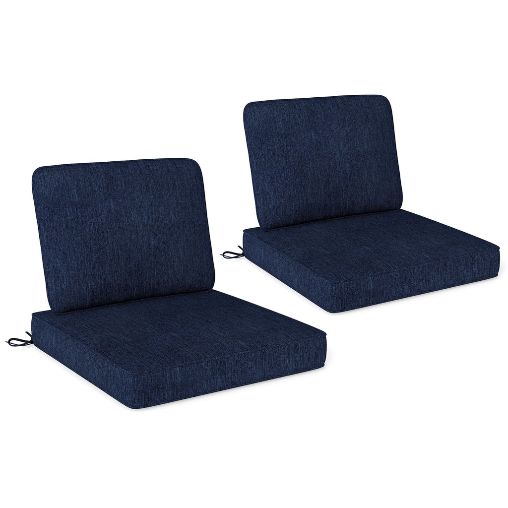2-Pack Outdoor Patio Cushion Set with Removable Covers-Black