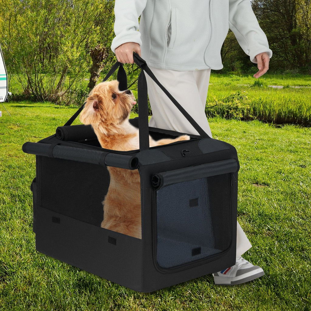 Portable Foldable Pet Carrying Bag with 2 Openings and Comfy Cushion-S