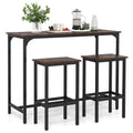 Industrial 3-Piece 47.5" Counter-Height Dining Table and 2 Bar Stools-Coffee