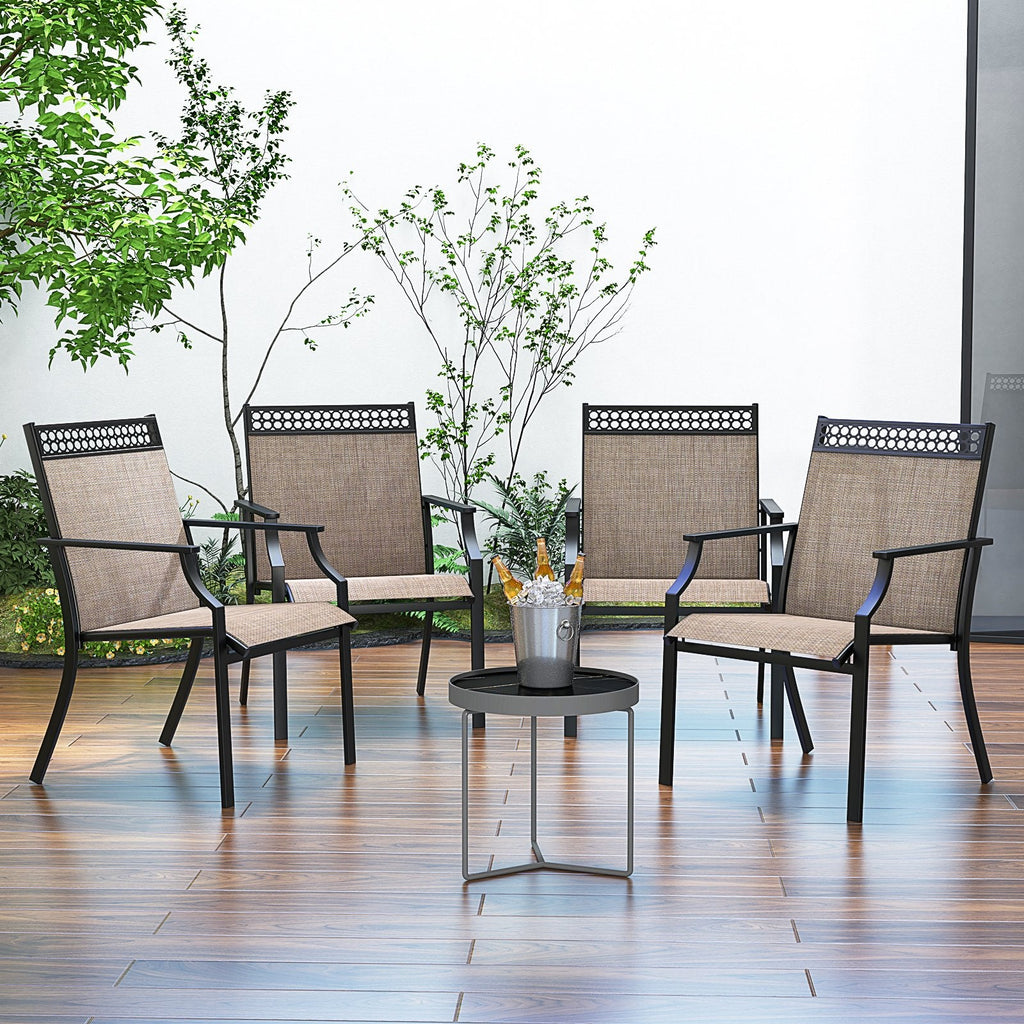 Patio Chairs Set of 2 with All Weather Breathable Fabric-Blue